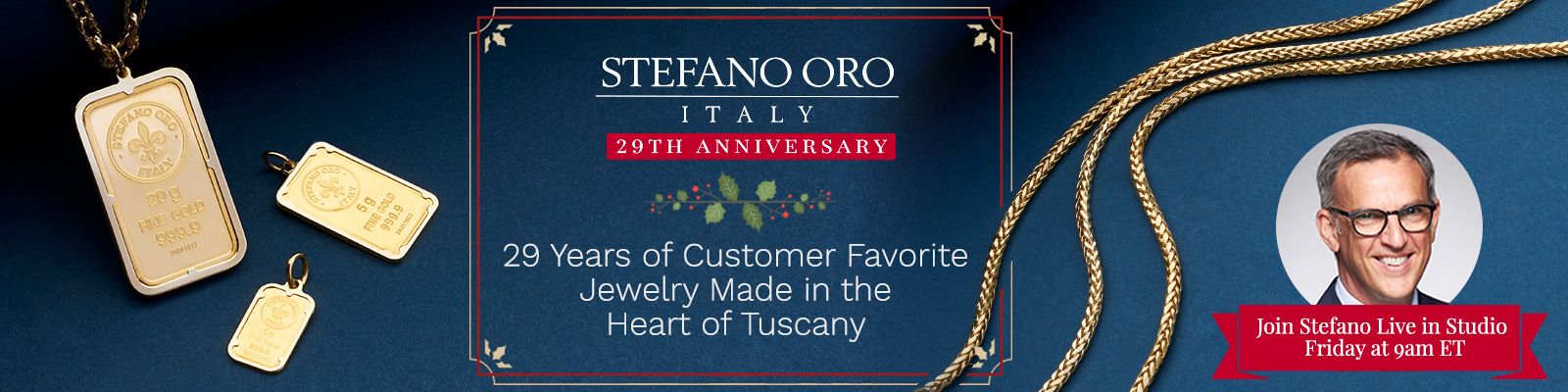 Stefano Oro 29th Anniversary |  29 Years of Customer Favorite Jewelry Made in the Heart of Tuscany