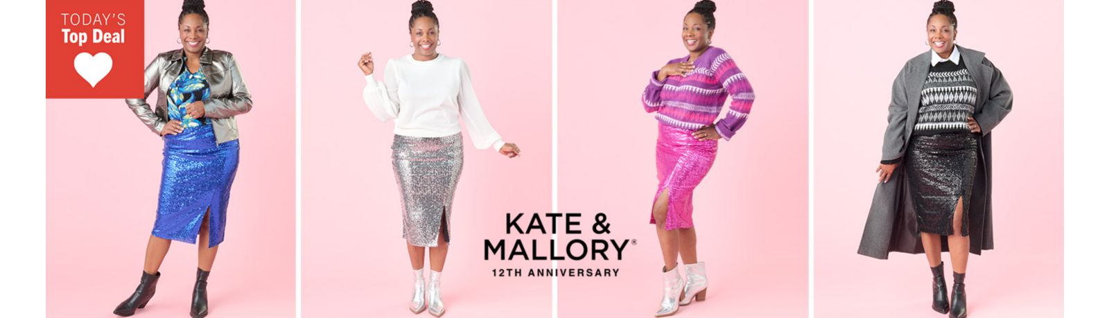 774-998 Kate & Mallory® Sequined Midi Skirt