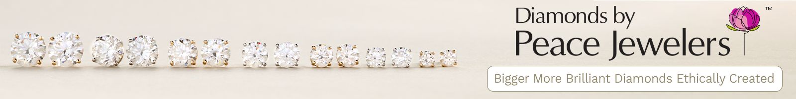 Peace Jewelers | 210-215 14K Gold Choice of Carat Weight Cultured Diamond Stud Earrings