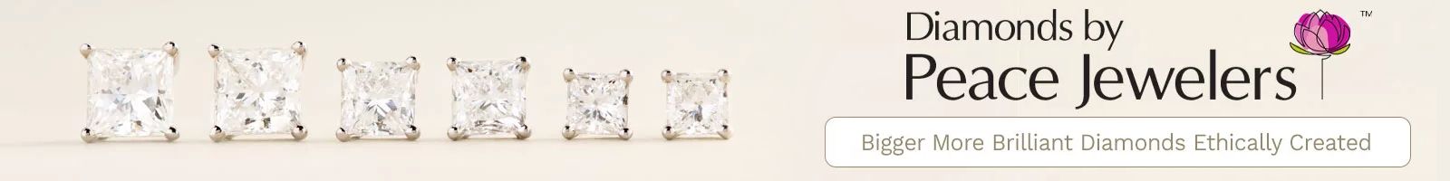 Peace Jewelers | 214-030 14K Gold Choice of Carat Princess Cut Cultured Diamond Earrings