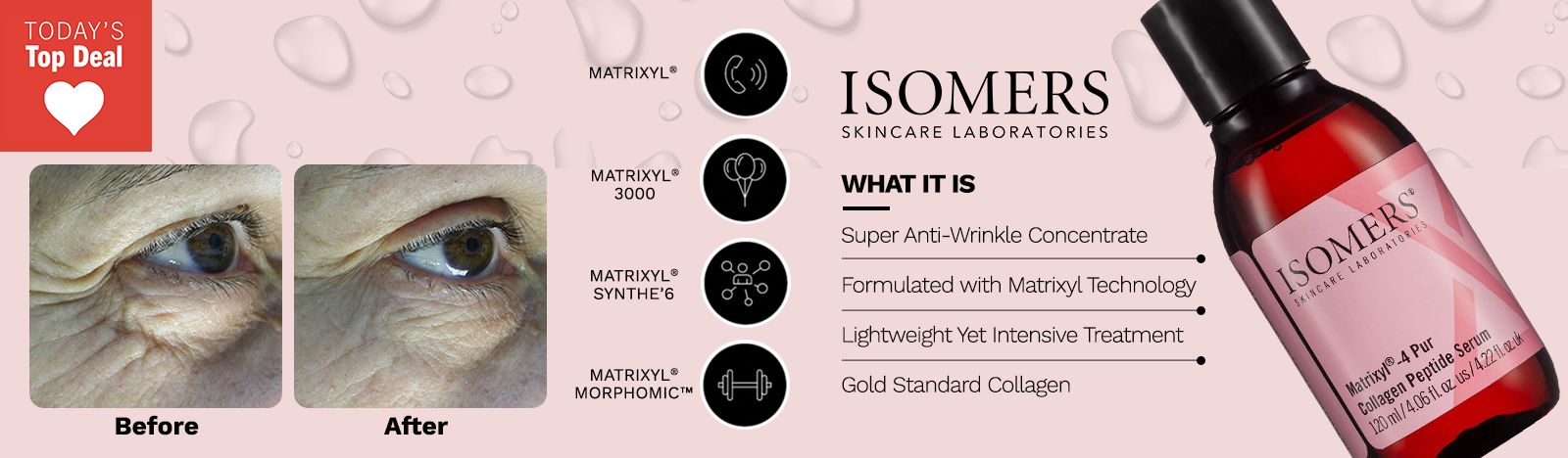 314-691 ISOMERS Skincare Super Size Matrixyl-4 Pur Collagen Peptide Serum 4.06 oz