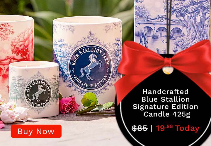 321-101 Handcrafted Blue Stallion  Signature Edition Candle 425g