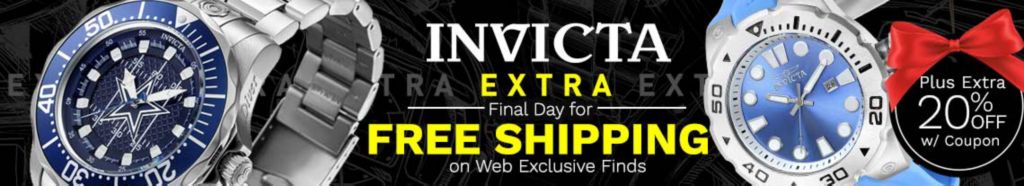 Invicta Extras |  Up to 90% Off + Final Day for Free Shipping |  915-809 Invicta NFL Grand Diver 47mm Automatic Bracelet Watch,  698-899 Invicta Men's 51mm Pro Diver Quartz Date Silicone Strap Watch