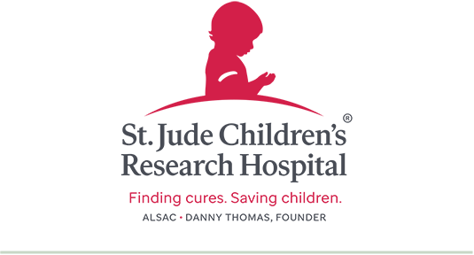 St. Jude Children's Research Hospital. Finding Cures. Saving children. [ALSAC • Danny Thomas, Founder]