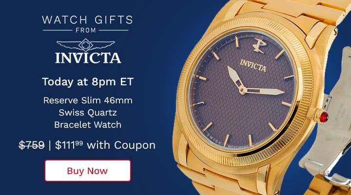 699-774 Invicta Reserve Slim 46mm Swiss Quartz Bracelet Watch