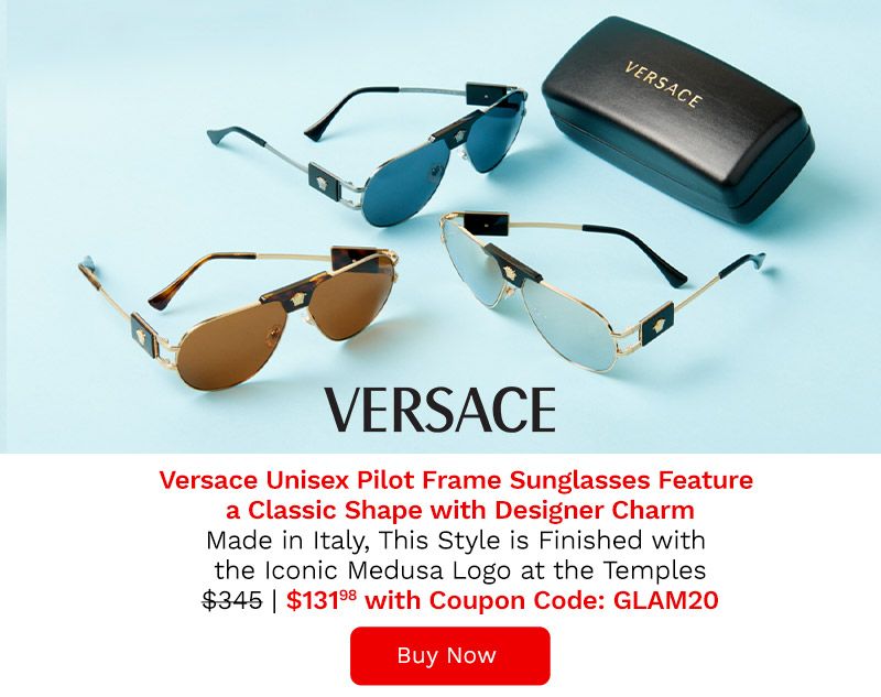 772-767 Versace Unisex 63mm Pilot Frame Sunglasses