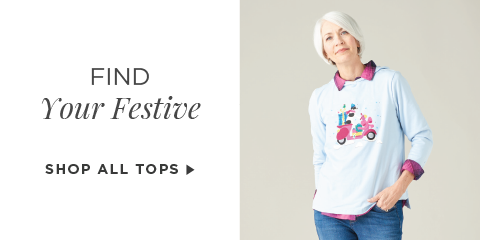 Find Your Festive. Shop All Tops.