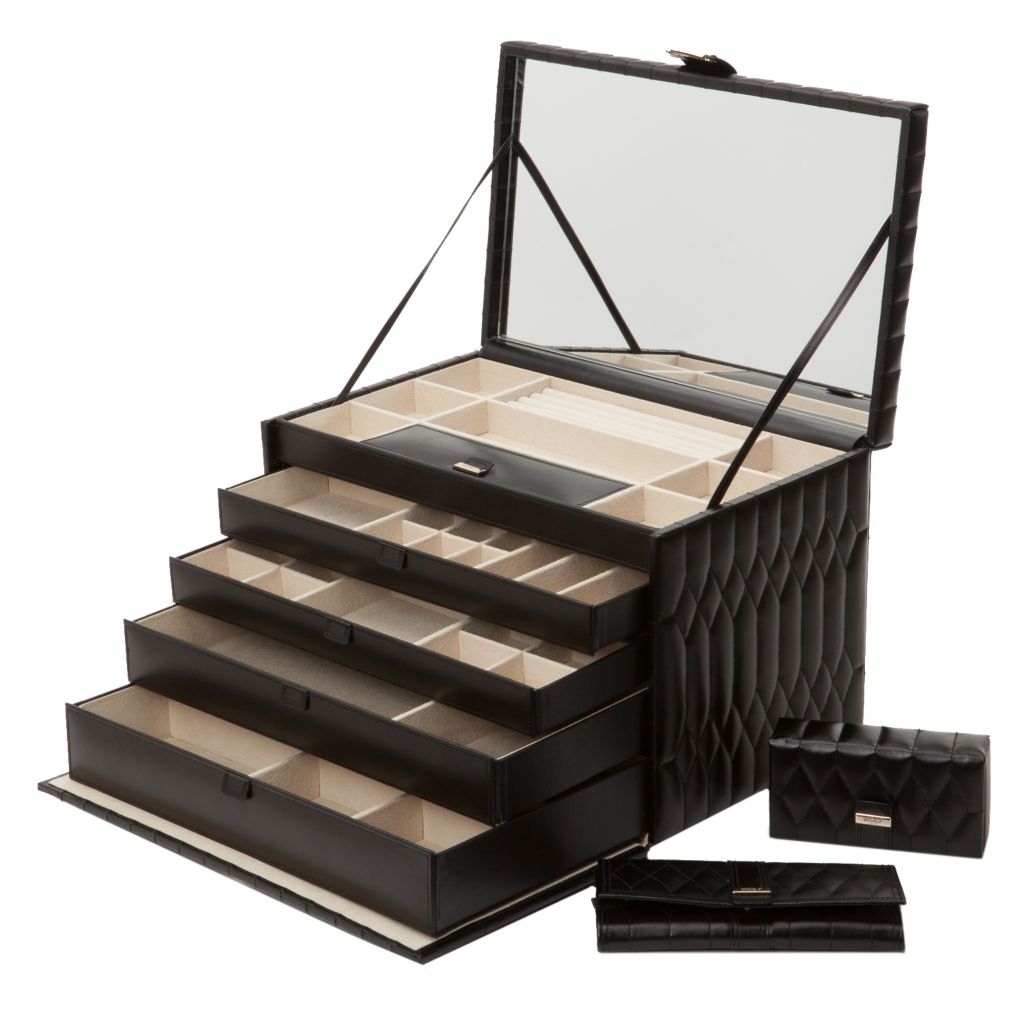 148-972- WOLF Caroline Choice of Size Leather Jewelry Case