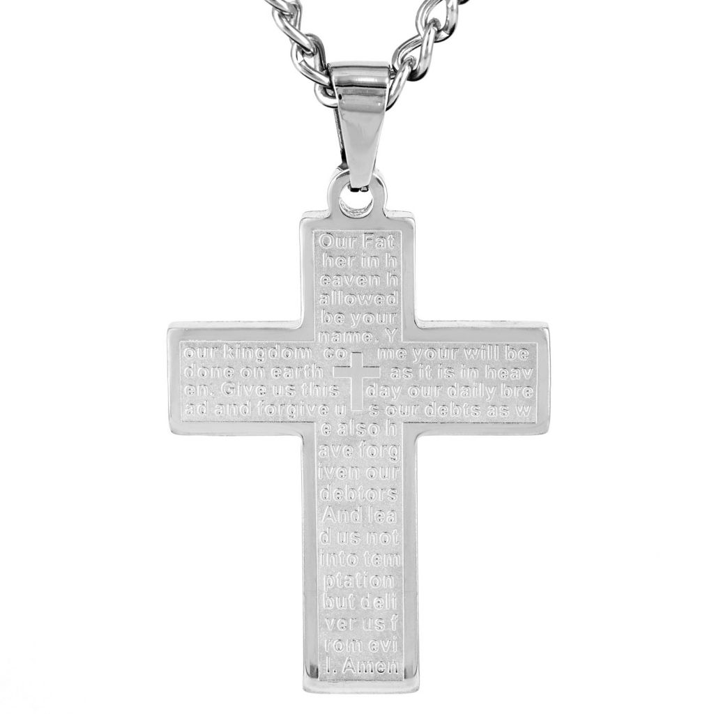 Lord's prayer cross necklace on sale mens