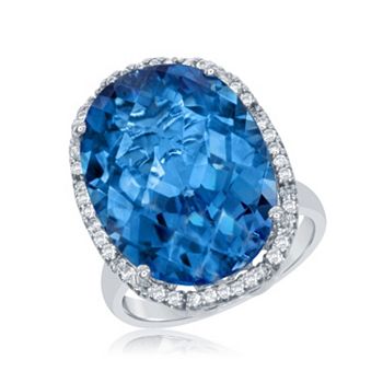 Web Exclusive Deals Up To 40% Off Luxurious Gemstones- 157-366 LALI Jewels Masterpiece 14K White Gold 18.63ctw Limited Edition Topaz & Diamond Ring - Size 7 - 157-366