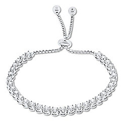 Brillante® Sterling Silver 3.20 DEW Simulated Diamond Adjustable Bracelet