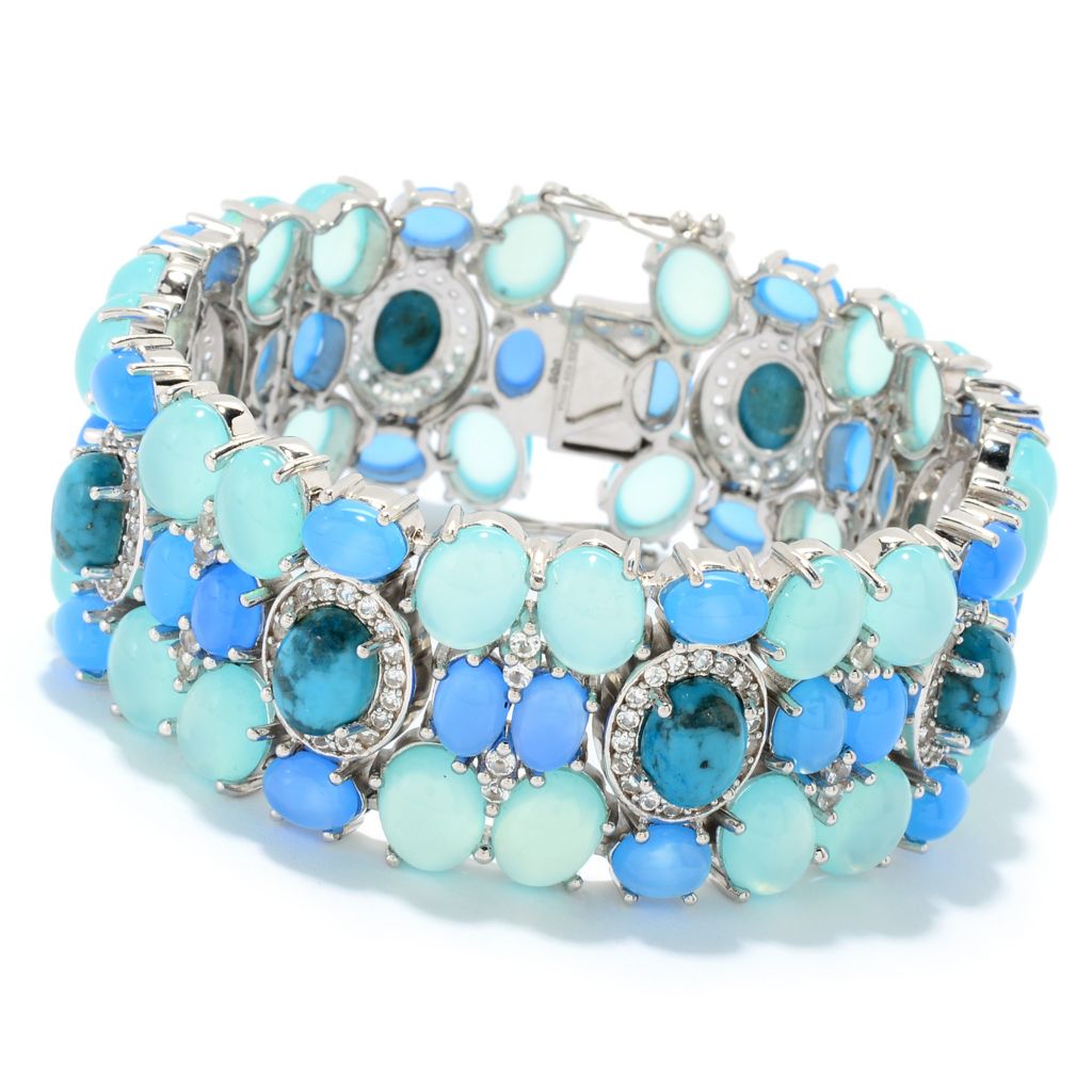 (ShopHQ) Gem Insider® Sterling Silver Persian Turquoise, Chalcedony ...