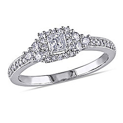 Julianna B 14K White Gold 0.50ctw Diamond Halo Engagement Ring