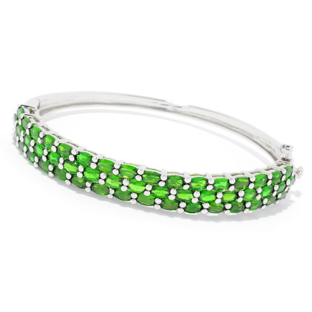 Gemporia 7 11 40ctw Chrome Diopside 3 Row Hinged Bangle Bracelet Shophq