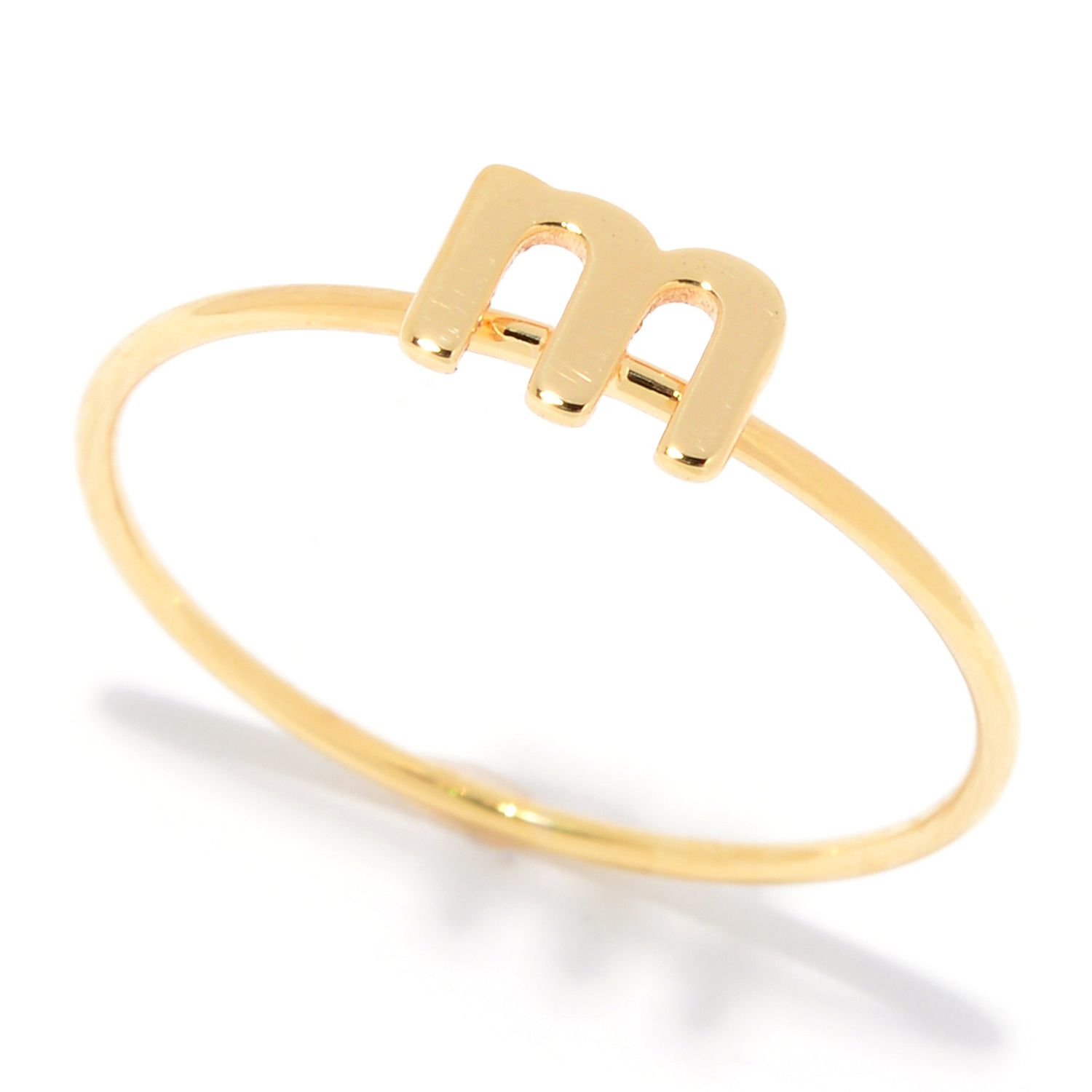 (ShopHQ) Stefano Oro 14K Yellow Gold Initial Stack Ring – TVShoppingQueens