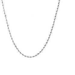 Italian Sterling Silver Choice of Length Rope Chain Necklace