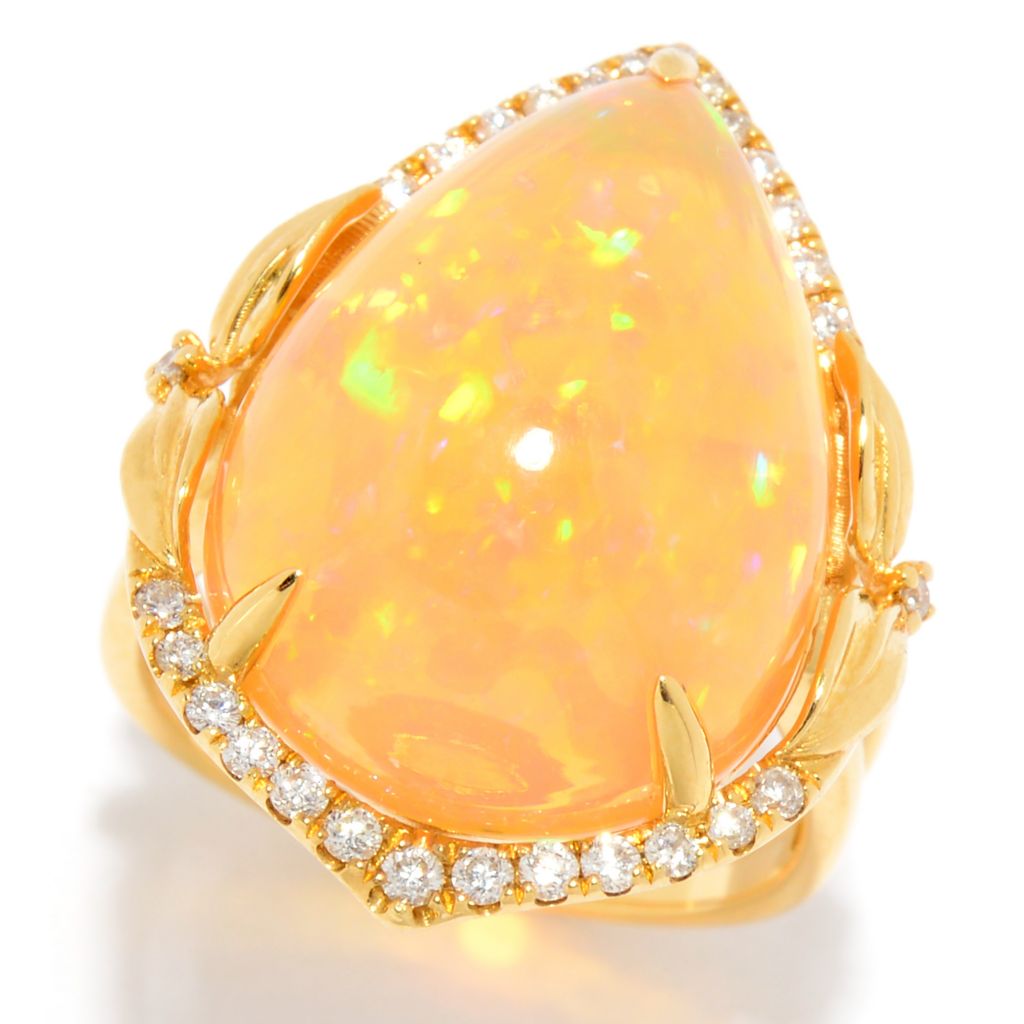 EFFY HEMATIAN One of a Kind 18K Gold 21 x 15mm Opal Diamond Ring