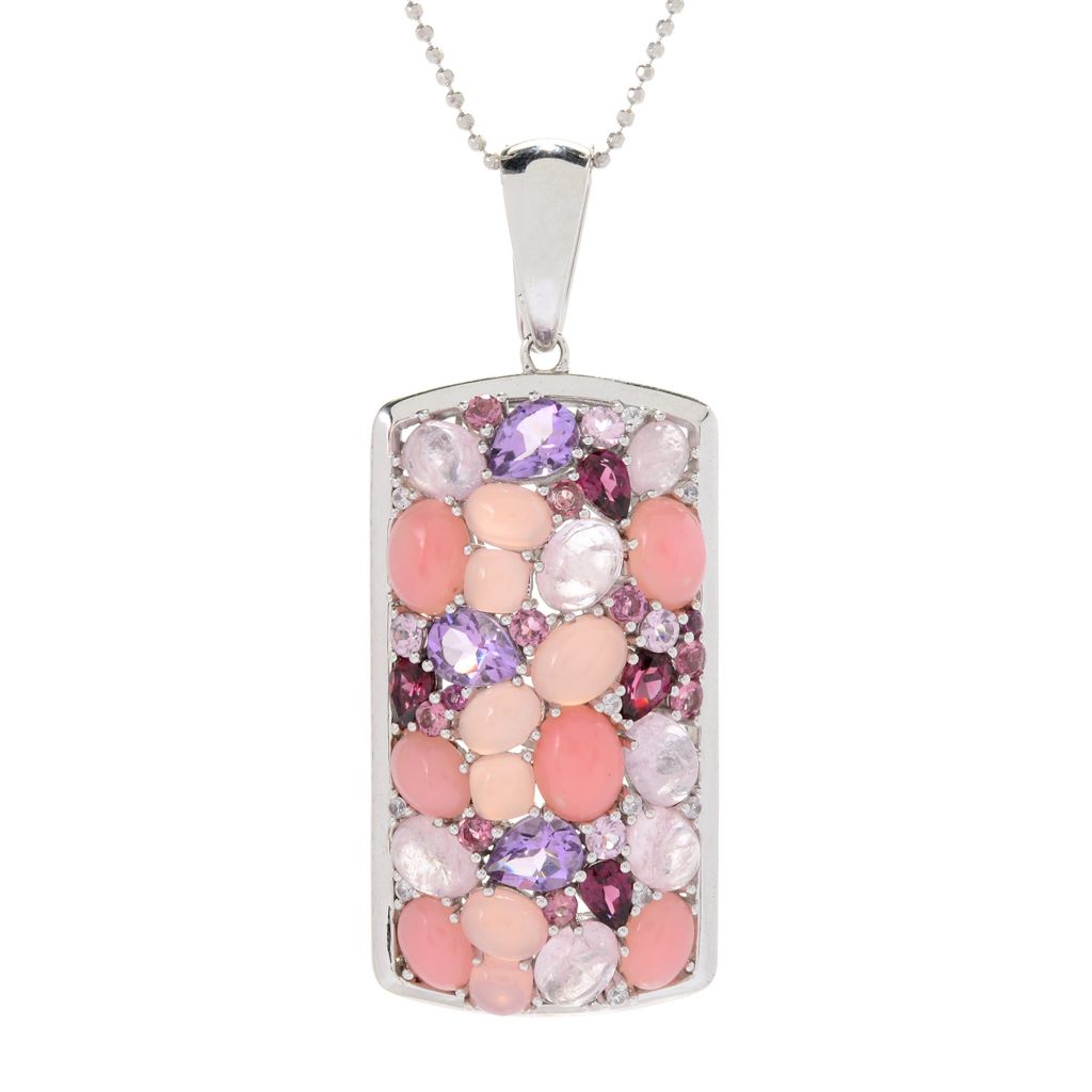 Details about   Gem Insider Sterling Silver 50x20mmPear Shaped Rhodonite Enhancer W/18” Chain