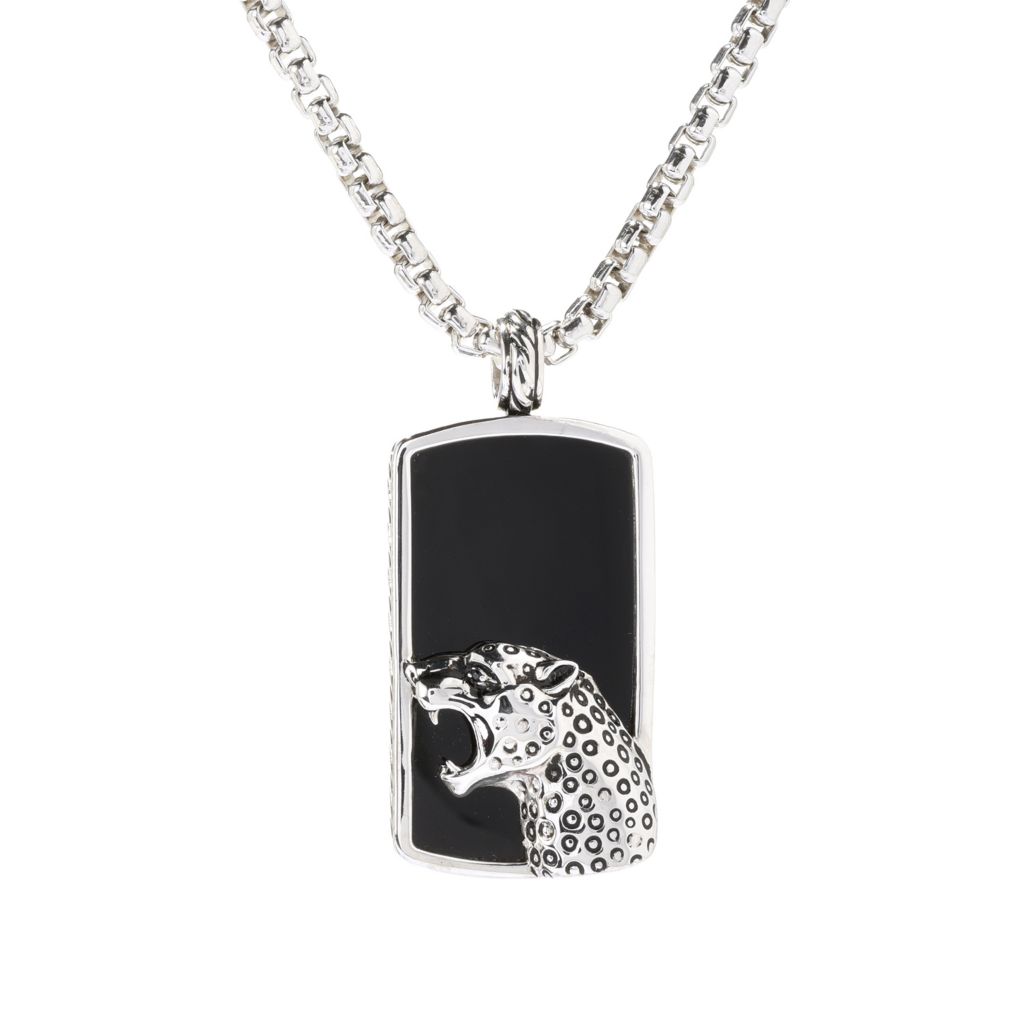 black onyx dog tag pendant