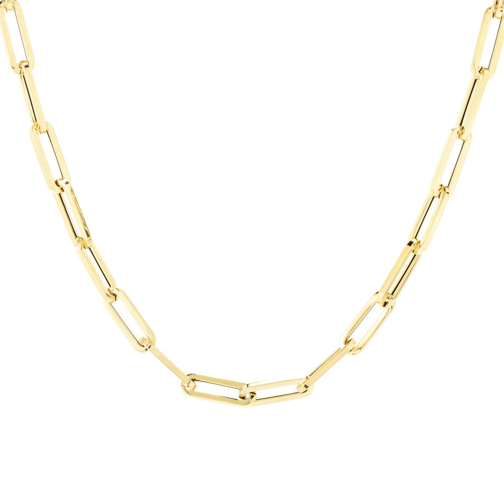 Stefano Oro 14K Gold Semi-Solid Choice of Length Paperclip Link Necklace -  