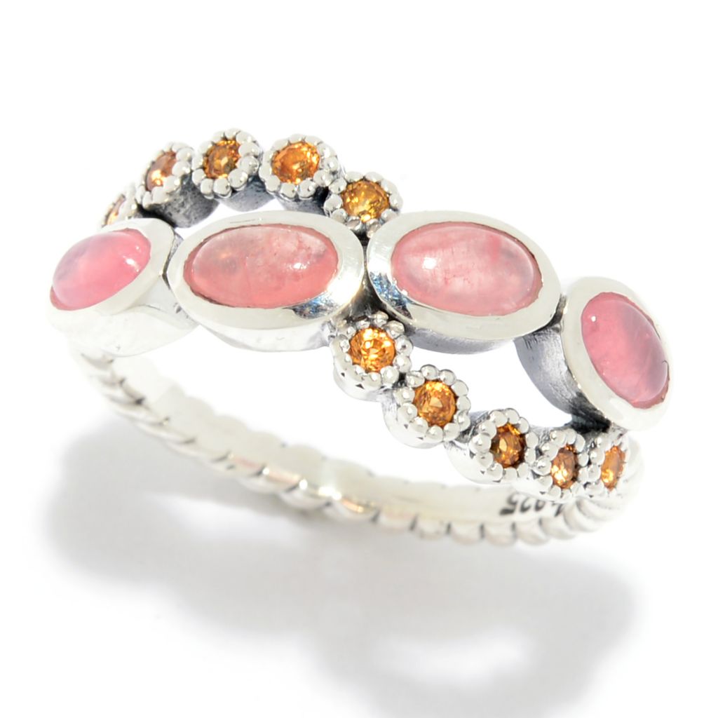 Dyed Red Corundum Ring with Rope Heart Design Sterling Silver, 8