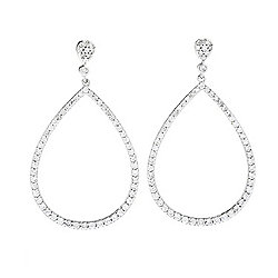 Everyday Gems of Distinction™ Sterling Silver Choice of Size Diamond Teardrop Earrings
