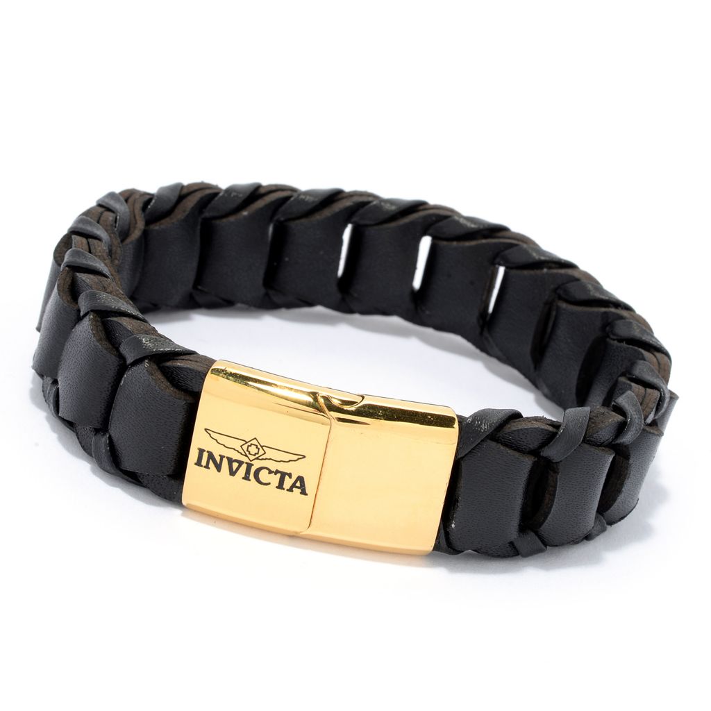 Invicta men's leather bracelet sale