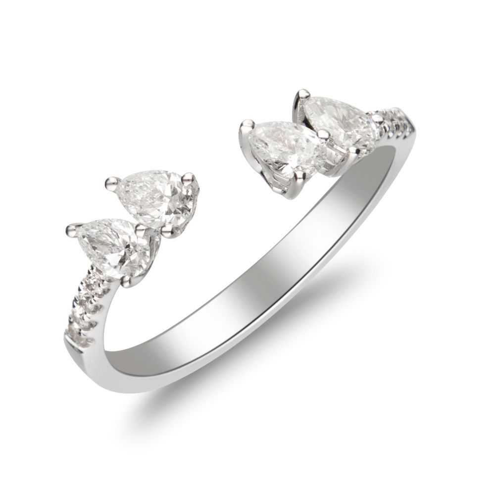 Prism Jewel G-H/I1 Round Natural Diamond Stackable Designer Ring,