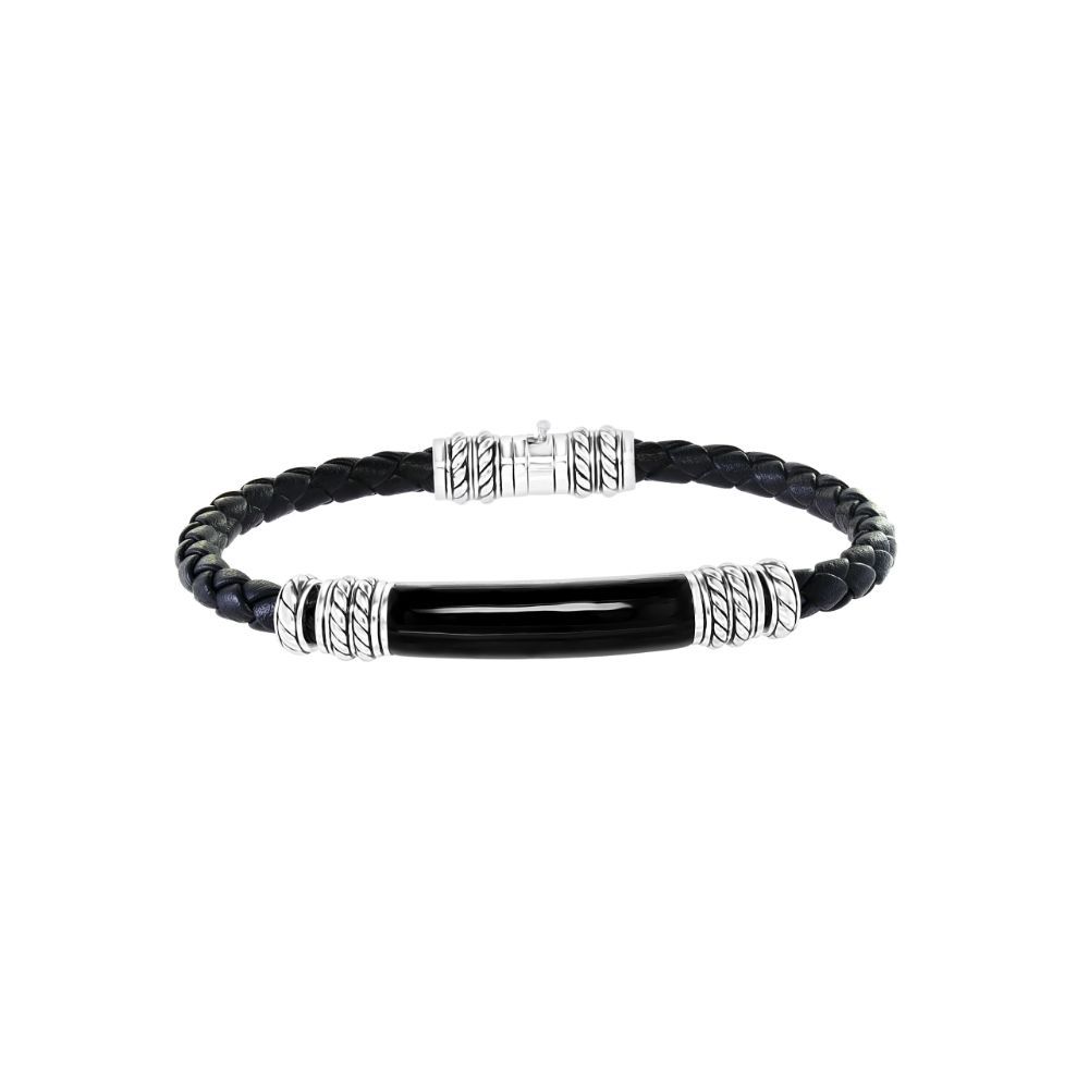 Effy Sterling Silver & Braided store Leather Wrap Bracelet