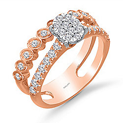 KALLATI 14K Rose Gold "Eternal" 0.75ctw Pave Diamond Ring - Size 7