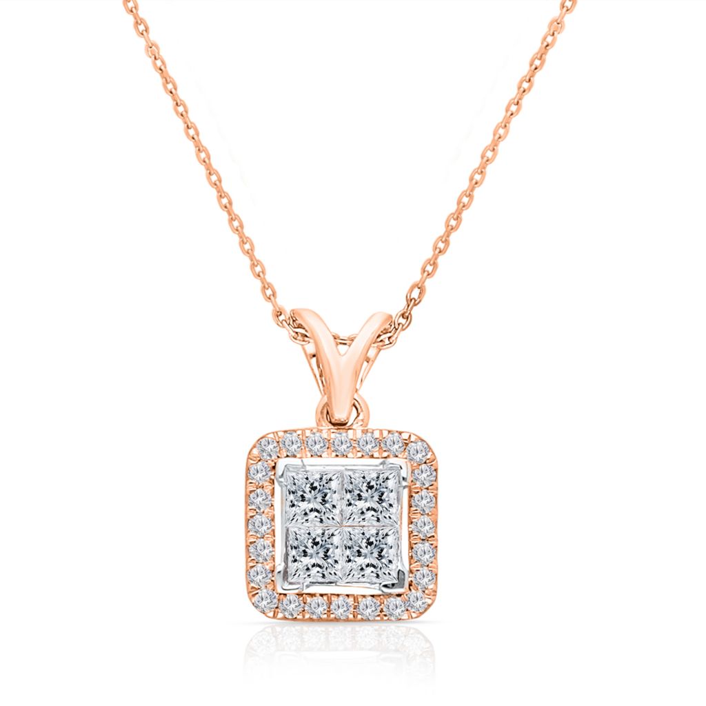 Kallati 14k Rose Gold Legendary 18 0 85ctw Diamond Necklace Shophq