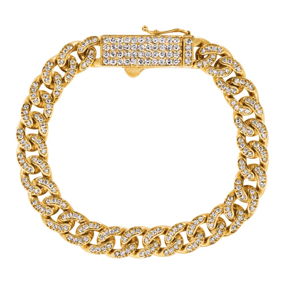 Morris & David Choice of 14K Gold 7" or 8" 3.05ctw Diamond Miami Cuban Link Bracelet on sale at shophq.com - 200-083