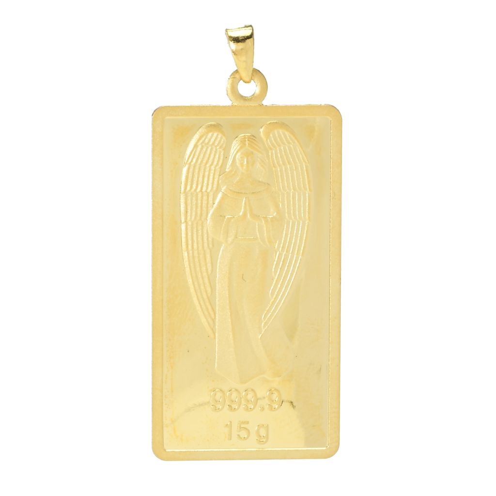 Lambert Cheng 24K Gold Solid Peace be with You Angel Pendant 