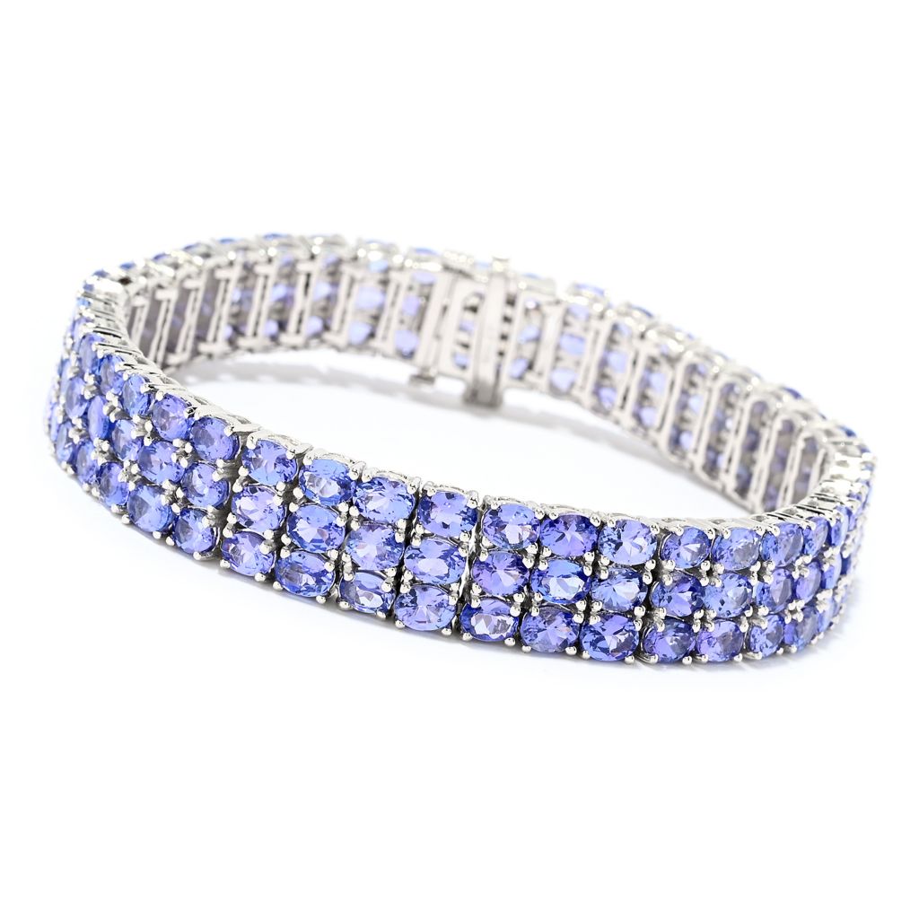 Outlets Stunning! Polished Tanzanite Sterling Silver Bracelet (1-1)