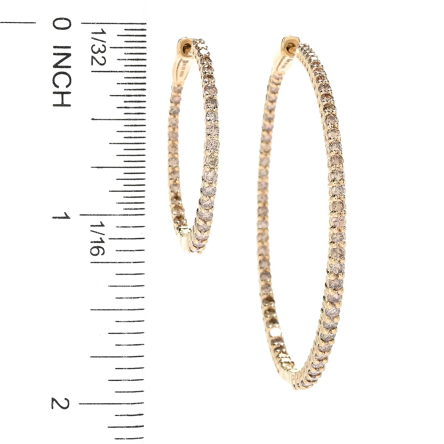 Gems of Distinction™ Choice of Carat Champagne Diamond Hoop Earrings