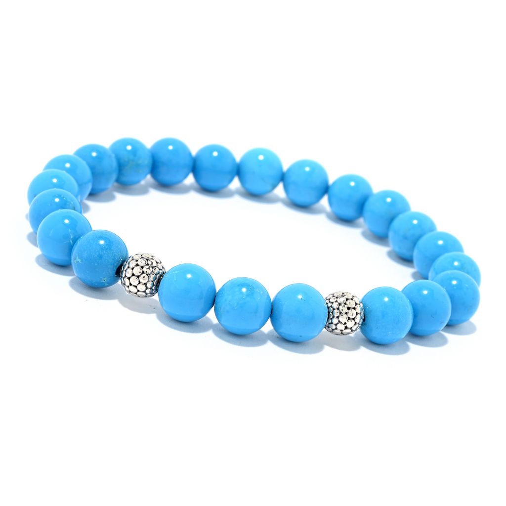 Turquoise Beads for Jewelry Making 8mm round Blue Beads 40 pcs