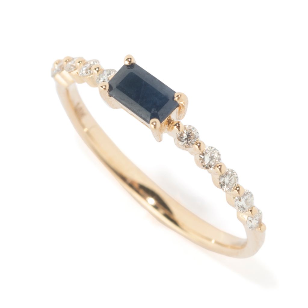 LALI Jewels 14K Gold Choice of Precious Gem Diamond Ring  