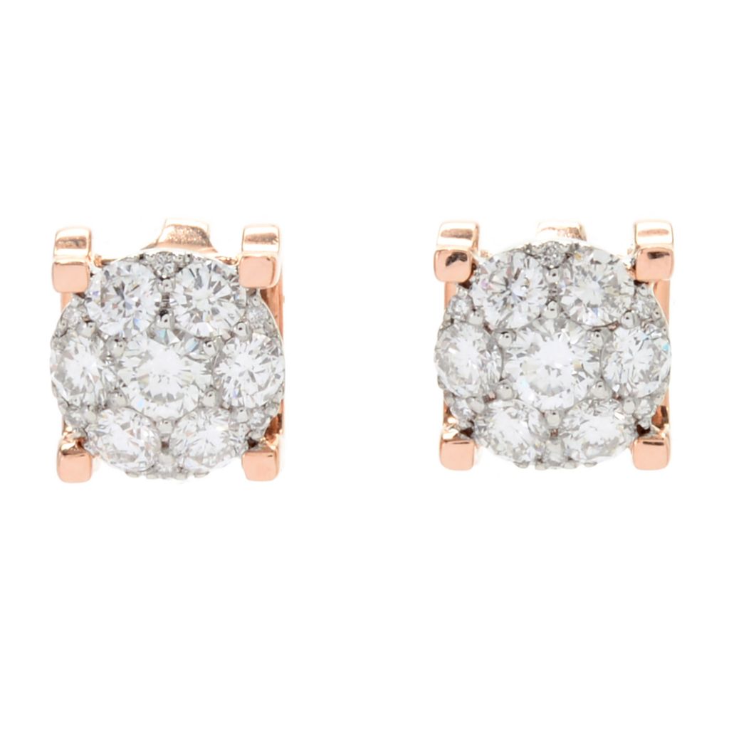 Sonia Bitton Galerie de Bijoux® 14K Gold 1.04ctw Diamond Cluster Stud Earrings on sale at shophq.com - 204-692
