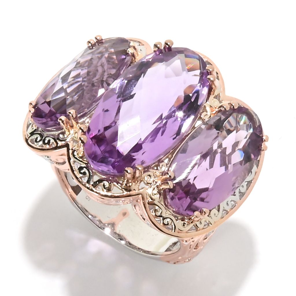 Michael Valitutti Gems on Vogue Sterling Silver 18K Gold Pink Amethyst outlets Ring