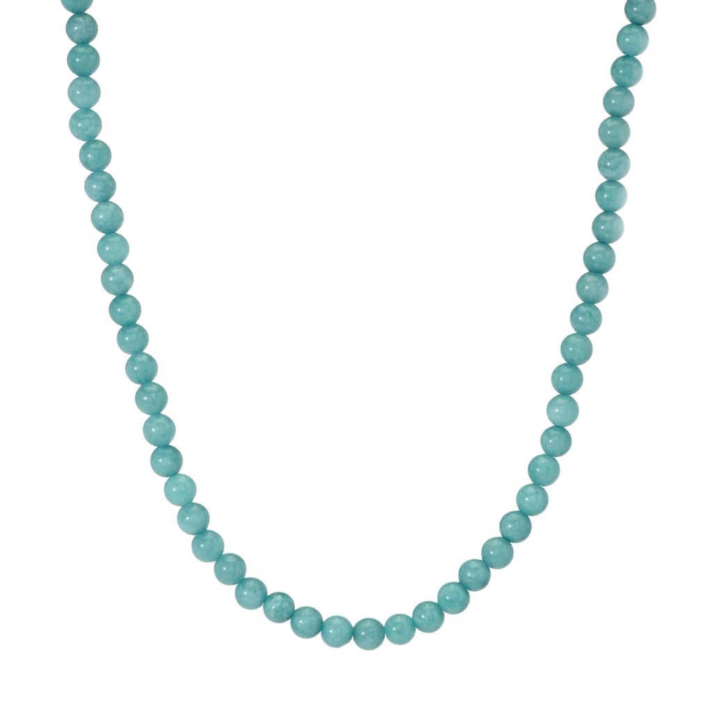 Gem Treasures 8-8.75mm Milky Aquamarine Bead Choice of Length Necklace