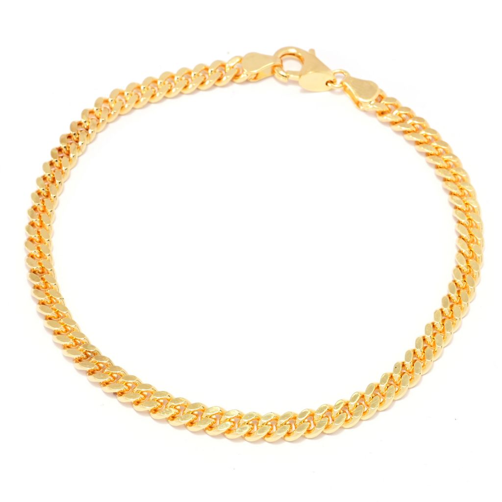 Toscana Italiana 18K Gold Plated Choice of Size Curb Link Bracelet 