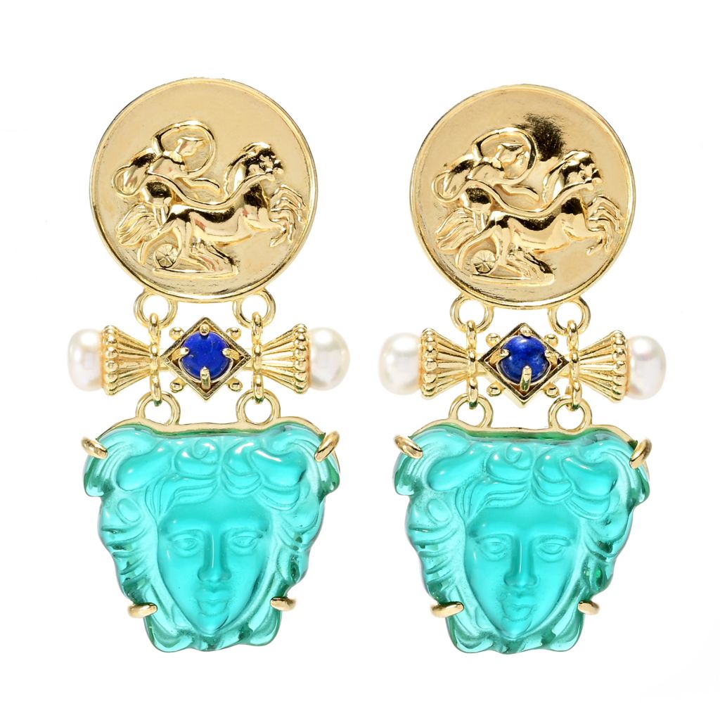Ancient Roman Glass Handle Wire Threader Earrings 14k Gold-filled Ancient Roman Glass Handle Wire Threader Earrings 14k Gold-filled
