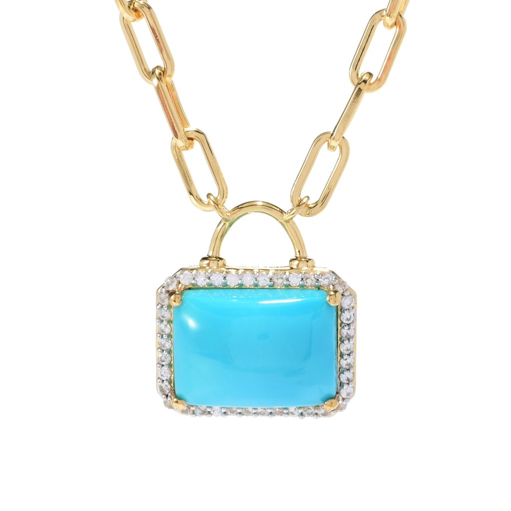 Gold Wrapped Sleeping Beauty Turquoise Nugget Pendant shops