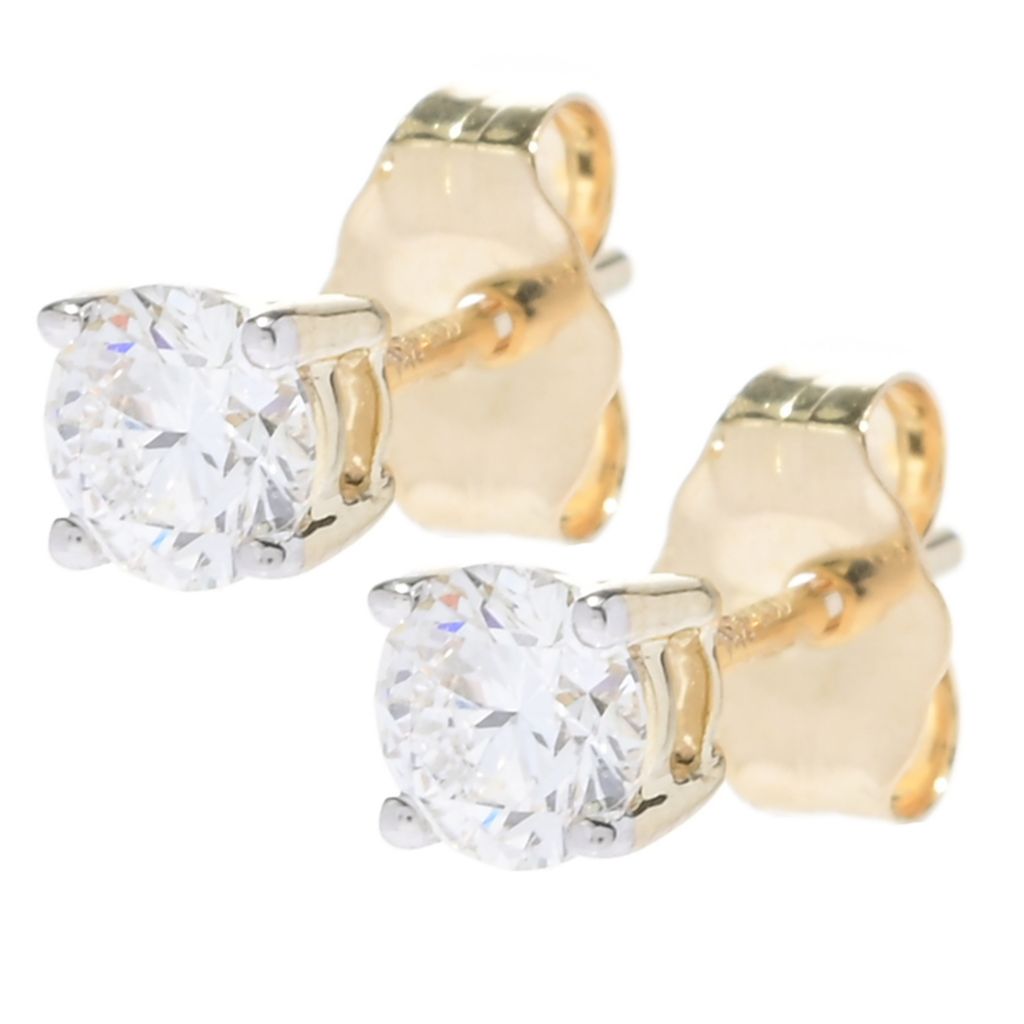 Grown Gorgeous 14K Gold Choice of Carat Lab Grown Diamond Solitaire Earrings on sale at shophq.com - 206-890