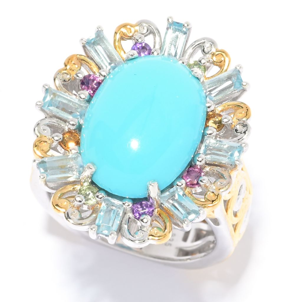 Gems en Vogue Sleeping Beauty Turquoise Multi Gemstone Ring