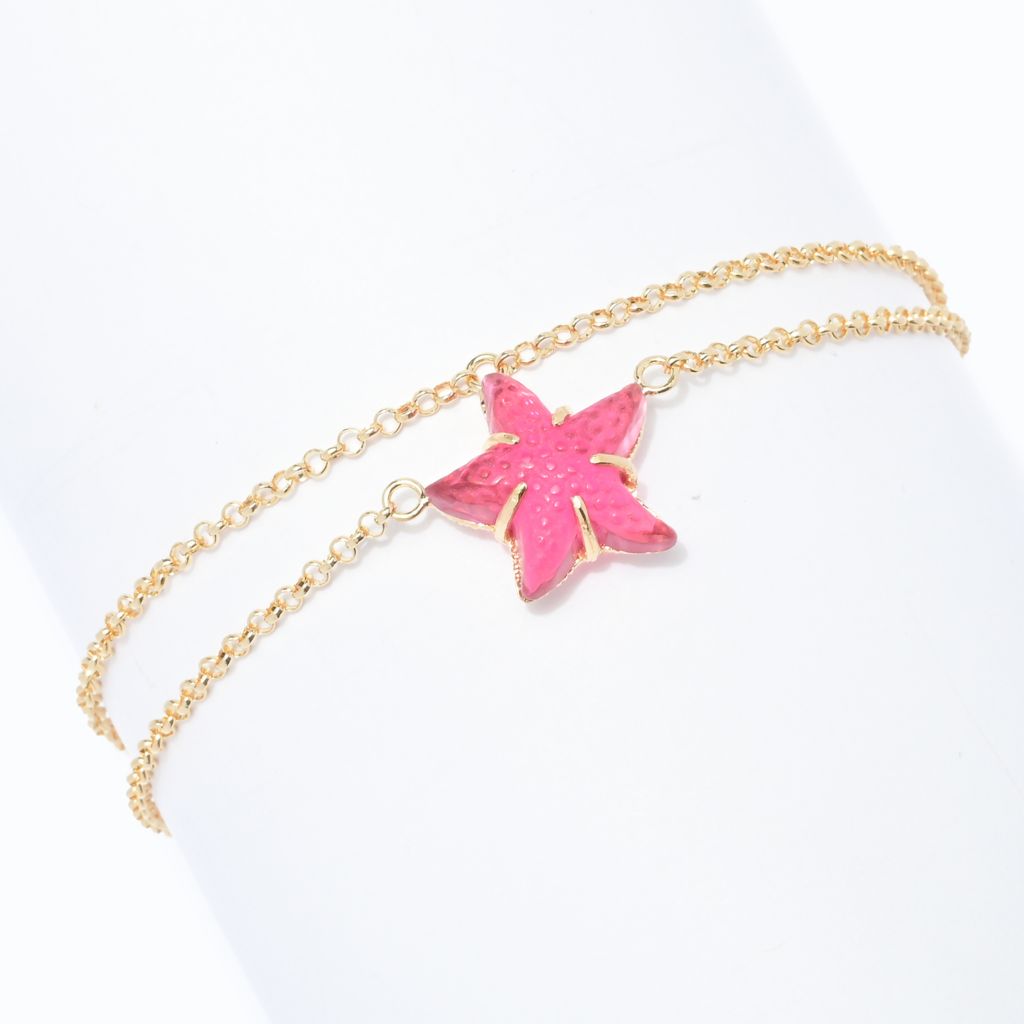 Gem Treasures® 18K Vermeil Choice of Gem Crystal Charm Beaded Necklace on sale at shophq.com - 209-963