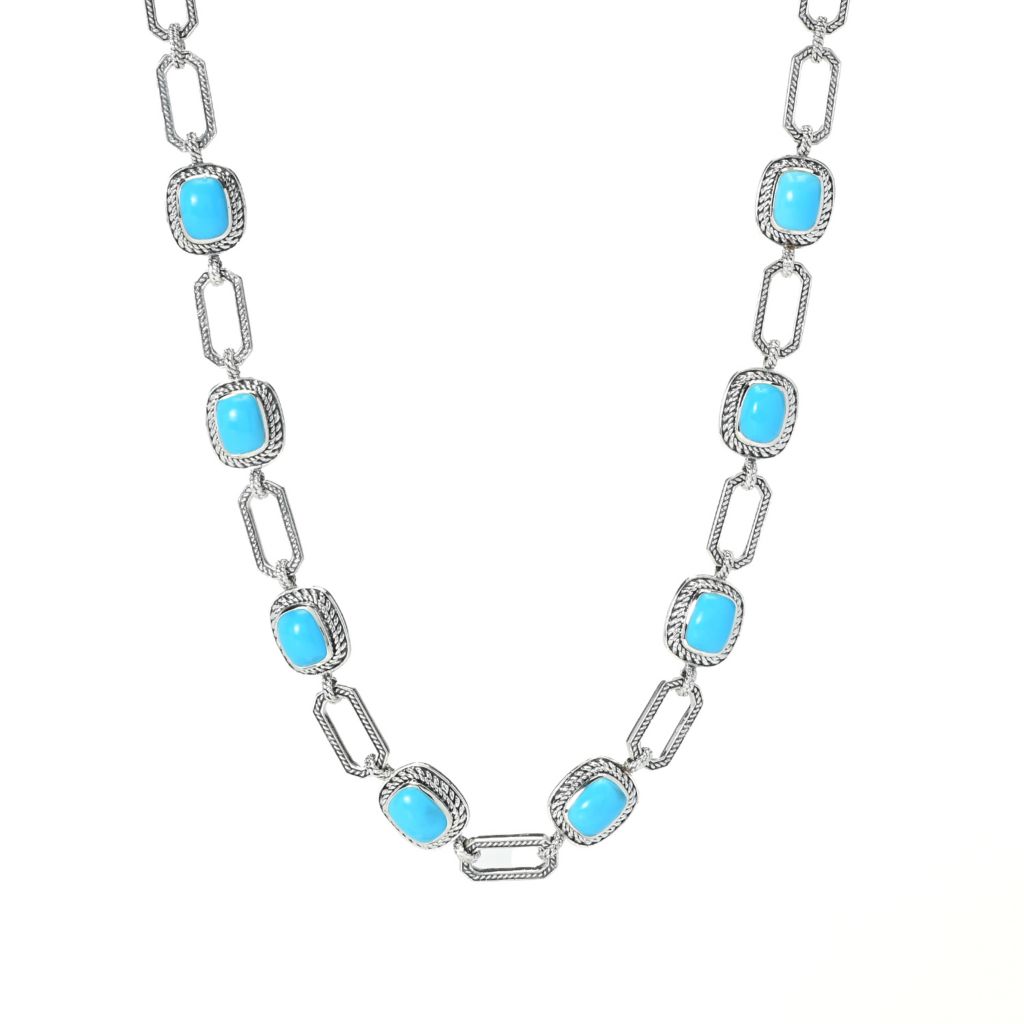 Copper Infused Turquoise Station Necklace Gold-plated Silver Copper Infused Turquoise Station Necklace Gold-plated Silver