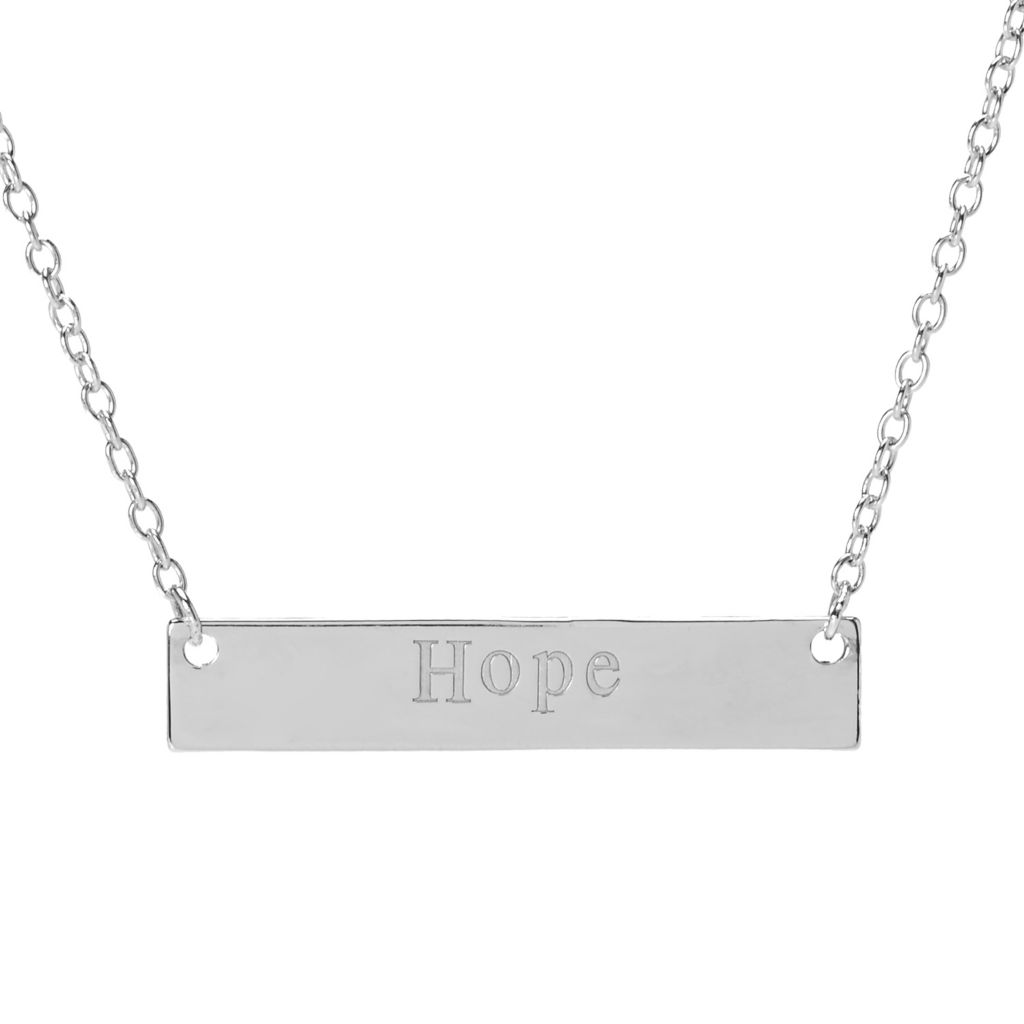 Pendant Coin Necklace with Symbol and Inspired Word - FOREVER