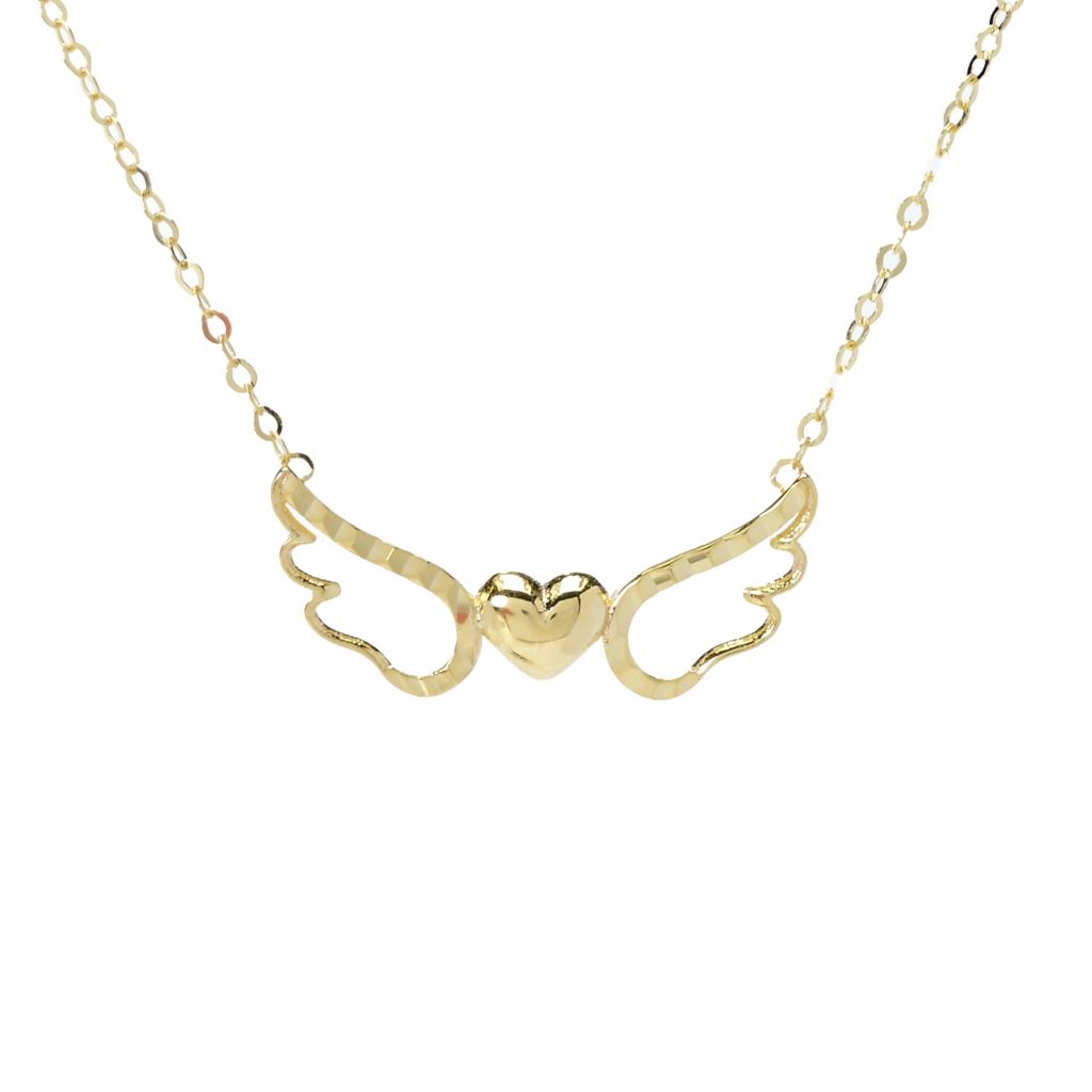 14K Gold Heart with Angel Wings 18 14K Gold Heart with Angel Wings 18