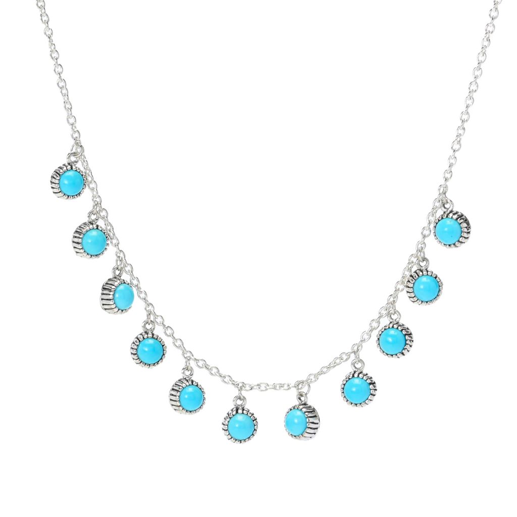Copper Infused Turquoise Station Necklace Gold-plated Silver Copper Infused Turquoise Station Necklace Gold-plated Silver